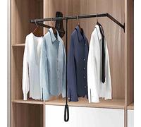 YCOVSFP Pull-down wardrobe rail, space-saving lift hanger with telescopic handle and mounting hardware, 20 kg load capacity (Size : 850-1200mm)
