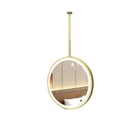 YCOVSFP Round Ceiling-mounted Double-sided Mirror With Rotating LED Lighting, Suitable For Living Rooms And Bedrooms (hanging Rod Can Be Customized)(80x80cm)
