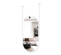 YCOVSFP Wall-mounted Oval Mirror With A Rod, Rectangular Ceiling Mirror With A Floating Rod For Ceiling Mounting Above The Sink(White,40x60cm)
