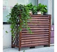 YCOVSFP Wooden Air Conditioner Guardrail Screen Solid Wood Air Conditioner Cover Shutter Frame Trash Can Shell Flower Stand Air Conditioner Heat Pump Protective Grille (Size : 100x43x94cm)