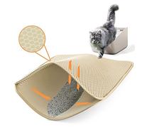 Ycozy Cat Litter Mat Litter Tray 60x40cm Litter Trapping Mat Double Layer Waterproof EVA Material Non-BPA Honeycomb Holes Design Litter Mat Non-Toxic Nonslip Easy Clean and Durable