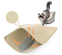 Ycozy Cat Litter Mat Litter Tray 62x42cm Litter Trapping Mat Double Layer Urine and Waterproof Oxford Fabric Material Honeycomb Holes Design Non-Toxic Nonslip Easy Clean and Durable