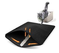 Ycozy Extra Large Cat Litter Mat Litter Tray 75x55cm Litter Trapping Mat Double Layer Waterproof EVA Material Non-BPA Honeycomb Holes Design Litter Mat Non-Toxic Nonslip Easy Clean and Durable