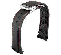 YCQYM 20mm 22mm Curved End Rubber Watch Band for Watch Straps with Folding Buckle Luxury Bracelets Silicone Watchbands