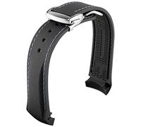 YCQYM 20mm 22mm Curved End Rubber Watch Band for Watch Straps with Folding Buckle Luxury Bracelets Silicone Watchbands