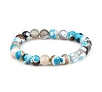 YCQYM 8mm Stone Bracelets Natural Raw Amethyst Stone Bracelet Nature Stones Yellow Brown Round Beads Braided Elastic 17cm x 7mm 1PCS for Prom