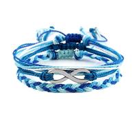 YCQYM Bracelet for Women Yoga Braided Bracelet Cord 3PCS Weave Infinity Symbol Beads Elastic 17cm for Graduation