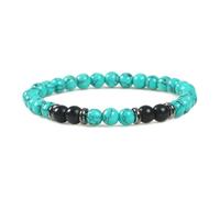 YCQYM Buddhist Prayer Bead Bracelet Crystal Bracelets Spiritual Nature Stones Black White Round Braided Elastic 17cm x 7mm for New Year