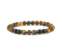 YCQYM Buddhist Prayer Bead Bracelet Crystal Bracelets Spiritual Nature Stones Black White Round Braided Elastic 17cm x 7mm for New Year