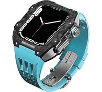 YCQYM Carbon Fiber Watch Case Rubber Band Mod Kit，For Series 8 7 6 5 4 SE，Carbon Fiber Bumper Watch Cover+Watch Strap,For 45mm 44mm Series Watch Upgrade