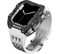YCQYM Carbon Fiber Watch Case Rubber Band Mod Kit，For Series 8 7 6 5 4 SE，Carbon Fiber Bumper Watch Cover+Watch Strap,For 45mm 44mm Series Watch Upgrade