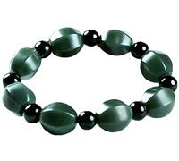 YCQYM China Natural Hetian Green Jade Nephrite Carved Bangle Bracelet (Lantern)