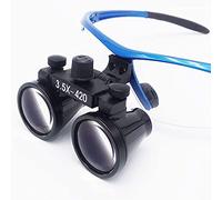 YCQYM Dental Loupes,Medical Dental Surgical Binocular Loupes-Head Mount Magnifier-Headband Magnifier-3.5X420mm Optical Glass Frame with Antifog Blue