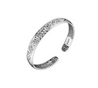 YCQYM Fengshui Bangle Adjustable Heart Sutra Bracelet, Retro Buddhist Amulet Cuff Bracelets for Wealth Luck Happiness, Gifts for Men Women