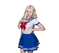 YCQYM Halloween Sailor Anime Outfit Girls Japanese JK School Uniform Onesie Romper With Pleated Skirt Cosplay Costume For Women