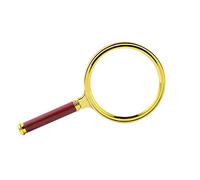 YCQYM Handheld Magnifier 10x Magnifying Glass Detachable Wooden Handle Magnifying Mirror Plastic Gold-Plated Frame Magnifying Lens for Home Learning Reading and Fault Finding