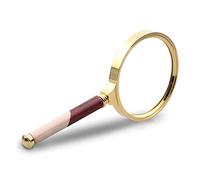 YCQYM Handheld Magnifier 6X Magnifying Glass Wooden Detachable Handle Magnifying Mirror Zinc Alloy Frame Magnifying Lens for Home Learning Reading and Fault Finding
