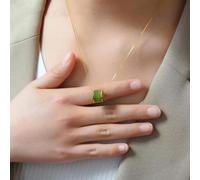 YCQYM Hetian Jade Green Jade S925 Silver As Right As Rain Lucky Beads Barrel Beads Fashion Big Name Pendant Clavicle
