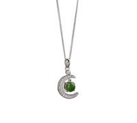 YCQYM Inlay hetian jadeTransfer Bead Pendant Crescent Moon Beads Embellished Lady Jade Necklace