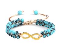 YCQYM Natural Stone Bracelet 4mm Natural Raw Amethyst Stone Bracelet Nature Stones Infinity Symbol Red Beads Adjustable Braided Elastic 17cm x 7mm 1Pcs