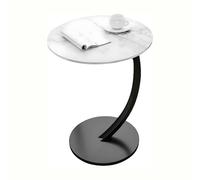 YCQYM Round Side Table, Coffee Table for Living Room, Mobile Table with Steel Frame, nightstand, Easy to Assemble, for Living Room, Bedroom, Balcony B