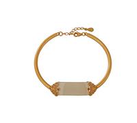 YCQYM Silver Gilded Hetian Jade Personality Palace Wind Brand Bracelet Temperament Bracelet