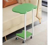 YCQYM Small Round End Tables, Panda Shape Side Table, Space Saving Pedestal Minimalist Table Nightstand for Living Room Apartment Bedroom (Green)