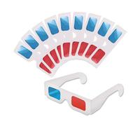 YCSHIPO 3D Paper Glasses for Movies - Red and Cyan Anaglyph Cardboard - 10 Pairs for Home Theater and Video Games
