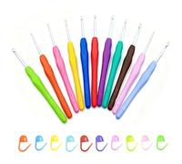YCSHIPO Crochet Hooks Set, 11pcs Ergonomic Soft Grip, Aluminium Crochet Needles with 10 Stitch Markers for Beginners and Adults (2.0mm-7.0mm)