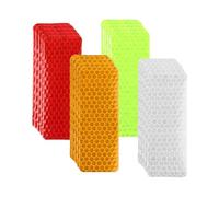 YCSHIPO Reflective Warning Stickers, 48 PCS Safety Reflective Adhesive, High Visibility Waterproof Reflectors for Motorcycle Car Bike, Silver Yellow Red Green (3x8cm)