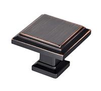 YCSJ Square Knobs - 10 Pack / 1.3 Inch, Oil Rubbed Bronze Cabinet Pulls Vintage for Furniture Knobs and Drawer Pulls, Kitchen, Bathroom Vanity Hardware