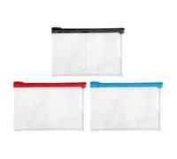 YCSONLY 3 Pcs Clear Pencil Case for Exams, Transparent PVC Exam Pencil Case Clear with, for Holding Pens, Pencils, Markers, and Small Stationery Items School Office Travel