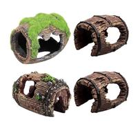 YcsRnn 4 pcs set Fish Tank Decorations and Ornaments, Underwater Ruins Landscape with Fish Cave Accessories, Aquarium Caves and Hides for Small to Medium Tanks
