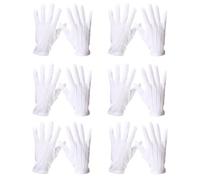 YcsRnn 6 Pairs White Gloves, White Glove for Handling Wedding Dress, Etiquette Gloves for Formal Events, Jewelry Inspection and Home Cleaning, Made of Polyester