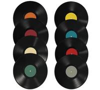 YcsRnn 8 Music Posters, Vinyl Record Stickers for Room Decorations, Album Cover Posters for Home Wall Art, 24.5x24.5cm PVC Wall Decals for Music Party, Cafe, DIY Creative Projects