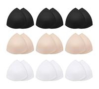 YcsRnn Breast Pads, Bra Inserts and Bra Pads, 9-Pair Set with Locked Edges, Suitable for Sports Bras and Swimwear, Three Colours: Black, White and Nude, Size 10 Small