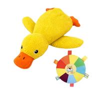YcsRnn Calming Duck Toy for Dogs, PawJoy Calming Duck with Flying Disc, Yellow Duck Dog Toy for Playtime, Interactive Pet Toy for Calming and Entertainment