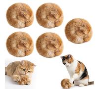 YcsRnn Catnip Rabbit Toys for Cats, Five Piece Brown Kitten Toy Set, Interactive Catnip Toys for Indoor Cats, Soft Rabbit Chew Toys with Catnip Balls