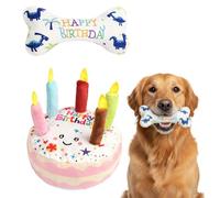 YcsRnn Dog Birthday Cake Toy Set, Interactive Dog Birthday Present with Pink and Blue Designs, Chewable Dog Birthday Gifts for Small to Medium Dogs, Promoting Dental Health During Playtime
