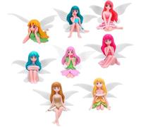 YcsRnn Fairy Garden Accessories, 8 Flower Fairies Ornaments Set, Versatile Miniature Decor for Outdoor Gardens and Indoor Displays, Four Unique Designs with Detailed Craftsmanship