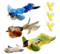 YcsRnn Flying Bird Cat Toy, Interactive Flying Toys for Indoor Cats, Three Colourful Bird Toys with Sound, Engaging Playtime Activity, Compact Size 21.5 x 9.5 x 4 cm, Lightweight Design 28g