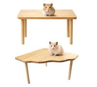 YcsRnn Hamster Platform, 2 Pieces Wooden Hamster Cage Accessories, Multi-Level Habitat Creation for Small Pets, Durable Wooden Construction for Cage Space Optimization and Pet Enrichment Activities