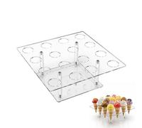 YcsRnn Ice Cream Cone Holder, 16-Hole Dessert Display Stand for Parties and Catering, Compact Waffle Cone Stabiliser for Sweet Treats Presentation