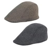 YcsRnn Kids Flat Cap, Childrens Flat Cap for Boys, Classic Tweed Design, Ideal for Daily Outfits and Themed Events, Adjustable Fit for 4-9 Year Olds, Includes Two Colour Options Black