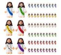 YcsRnn Mini Jesus Figures, Jesus Statue Gifts Set of 60, Multi-Coloured Miniature Figurines, Religious Decorative Pieces, Dimensions 3.4 Cm by 2.8 Cm by 1.5 Cm