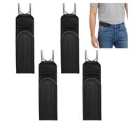 YcsRnn No Buckle Belts for Men, Buckle Free Belts for Men with Adjustable Belt Loops, Comfortable Side Belts for Business Meetings and Long Work Hours, 4 Pack Black Buckleless Belts