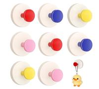 YcsRnn Self Adhesive Hooks, Stick on Hooks for Wall Organisation, Adhesive Wall Hooks for Kids Coat Hangers and Towels, Set of Eight in Assorted Colours, No Drilling Installation, Damage-Free Removal