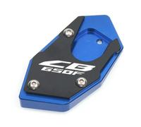 YCSYHQM Motorcycle CNC Kickstand Foot Side Stand Extension Pad Support Plate Enlarge Stand Fit For CBR650R CB650R CBR650F CB650F-CB650F-Blue
