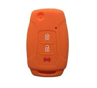 YCSYHQM Silicone Car Key Case Cover Holder For SSANGYONG Tivoli Rexton KorandoC 3Button Covers for Car Keys Flip Key Alarm Key Cover Cap-Orange