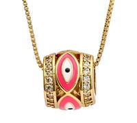 YCTTKDD 14K Gold Filled Evil Eye Necklace For Women And Men, Lucky Colorful Drip Oil Turkish Necklace, Pendant Dainty Chain